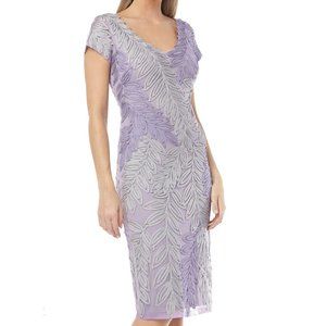 JS COLLECTIONS Soutache Cocktail V Neck Dress